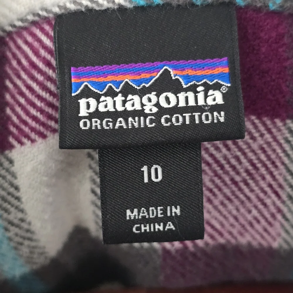 Patagonia Plaid Long Sleeve Button down Shirt  Size 10 - Picture 3 of 5